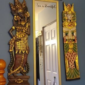 Authentic ancient  wooden wall statues